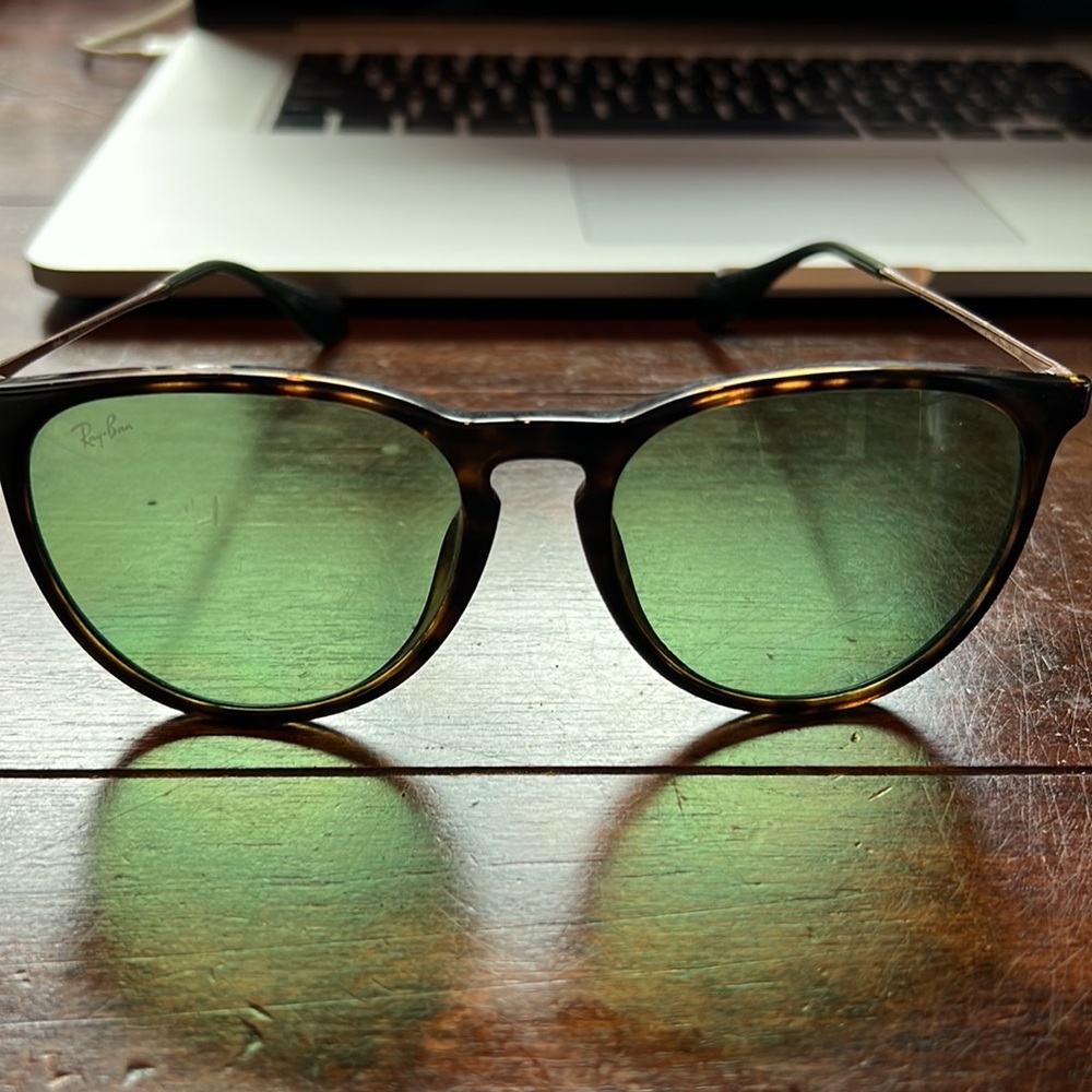Ray Ban Erika 4171 Sunglasses Dark Havana - Green Mirror